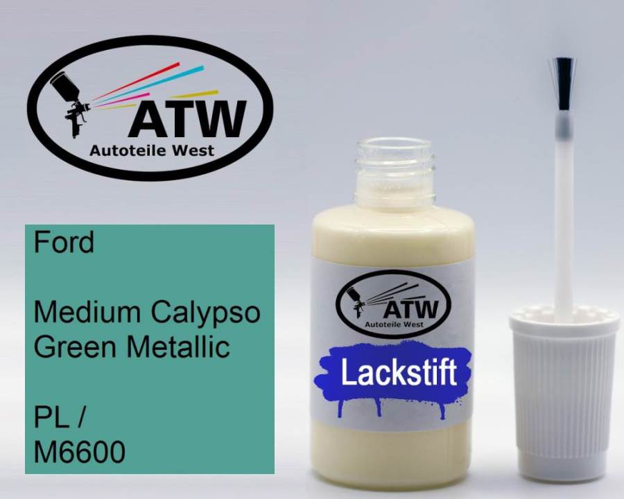 Ford, Medium Calypso Green Metallic, PL / M6600: 20ml Lackstift, von ATW Autoteile West.